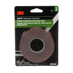 3M Super-Strength Molding Tape, 1/2 in x 15 ft, Double-Sided Adhesive, Permanently Attaches Side Moldings, Trim and Emblems to Interior and Exterior of Vehicles (03614), Gray