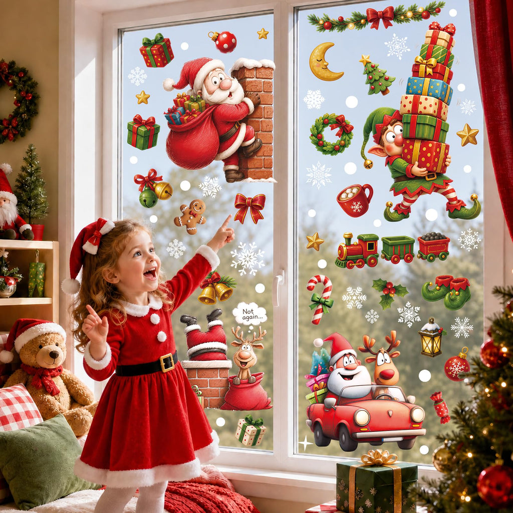Holiday Window Clings for Home Decorations (Romantic)