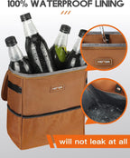 HOTOR Car Trash Can, Leakproof Car Organizer, 2-Gallon, Brown