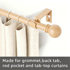 GXOACKJ Curtain Rods for windows 28-78 inch, 5/8 inch Decorative Dark Walnut Wood Splicing Heavy Duty Metal Curtain Rod set with Brackets