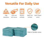 Amazon Basics Fade-Resistant 100% Cotton Bath Towel, 30"x54", Teal Green, 2-Pack