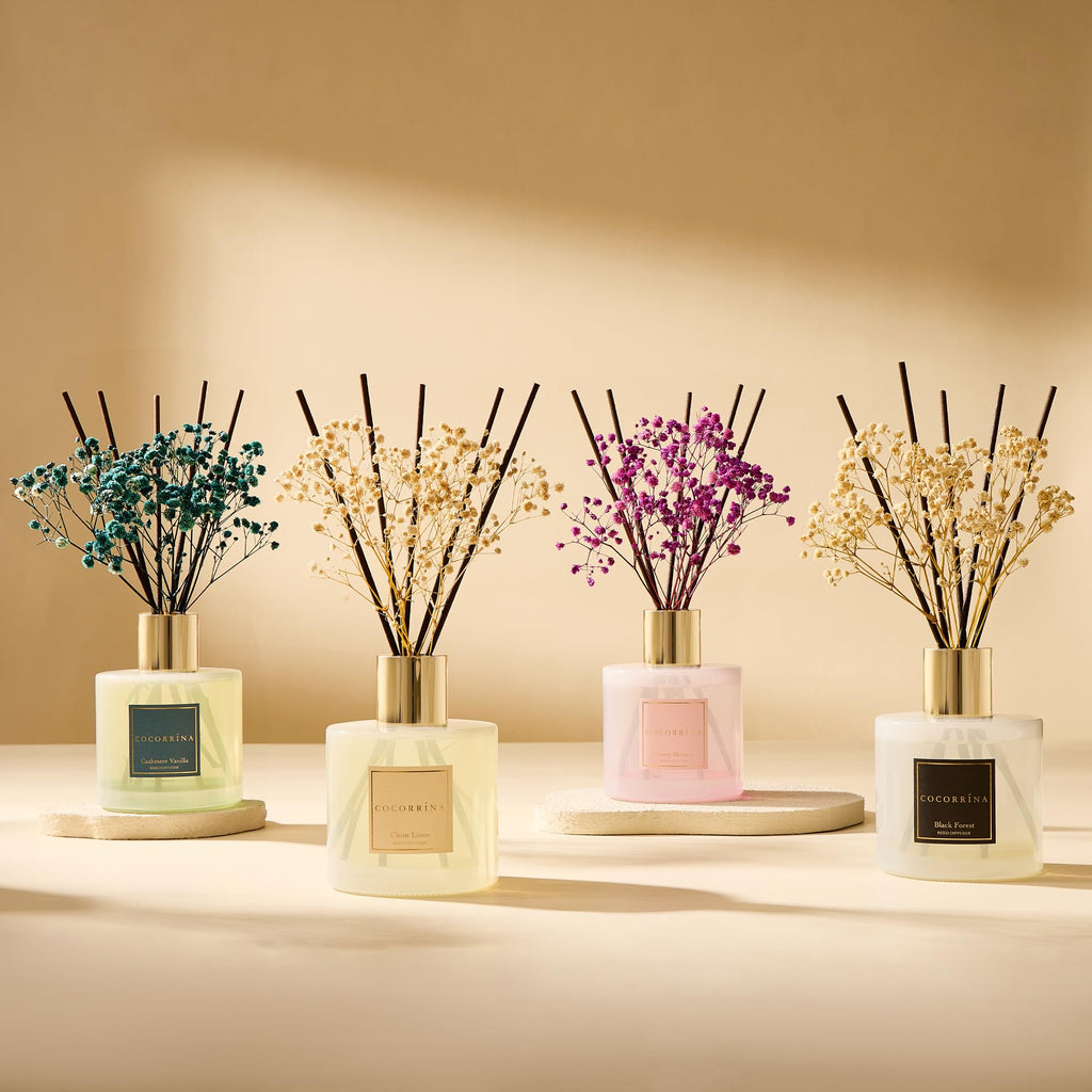 COCORRÍNA Reed Diffuser - Apple Cider 3.38 fl oz Reed Diffuser for Bedroom Bathroom Home Décor