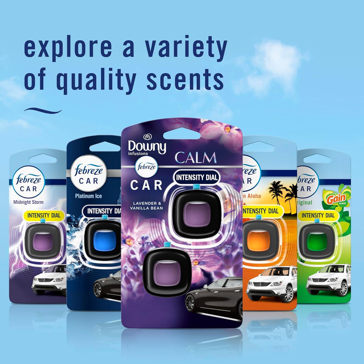 Febreze Car Vent Clip, Downy Calm Scent, 2 Count, 0.13 oz Total