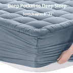 EASELAND King Size Mattress Pad Cotton Pillow Top Mattress Topper White