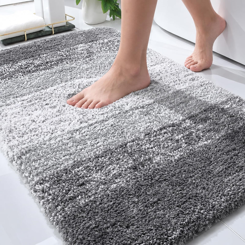 OLANLY Small Bathroom Rugs 24x16, Extra Soft Absorbent Microfiber Bath Rugs