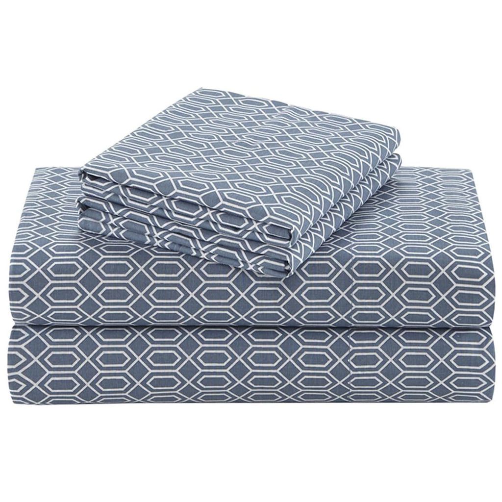 Comfort Spaces 100% Cotton Percale Sheets Twin XL Size 3 Pc, Diamond Sliver