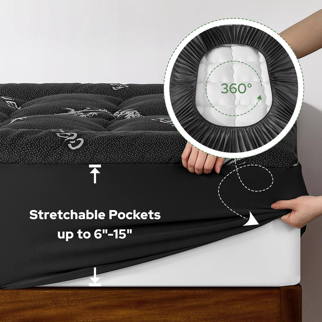 BEDLORE Twin Mattress Topper, Thick Soft Pillow Top Bed Topper
