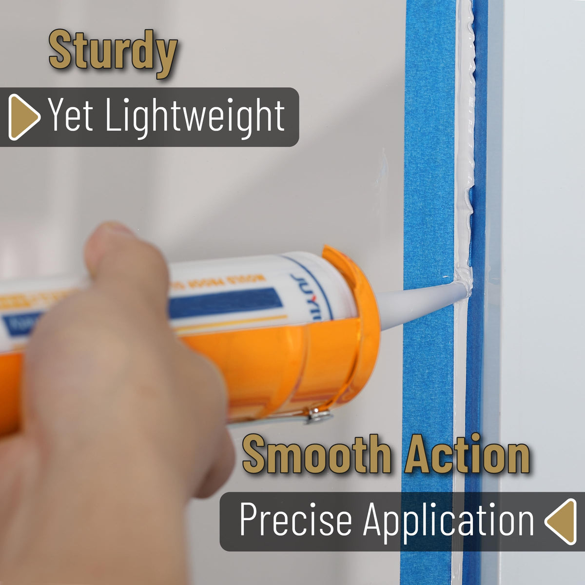Bates- Caulking Gun, 10:1 Thrust Ratio, Orange, No Drip Sealant Gun
