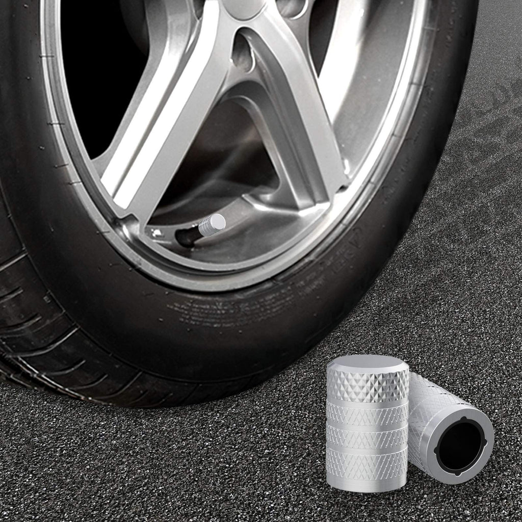CKAuto Tire Valve Stem Caps, Aluminum Black, 4 pcs/Pack