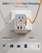 TESSAN European Travel Plug Adapter 2 Pack, Type C Plug