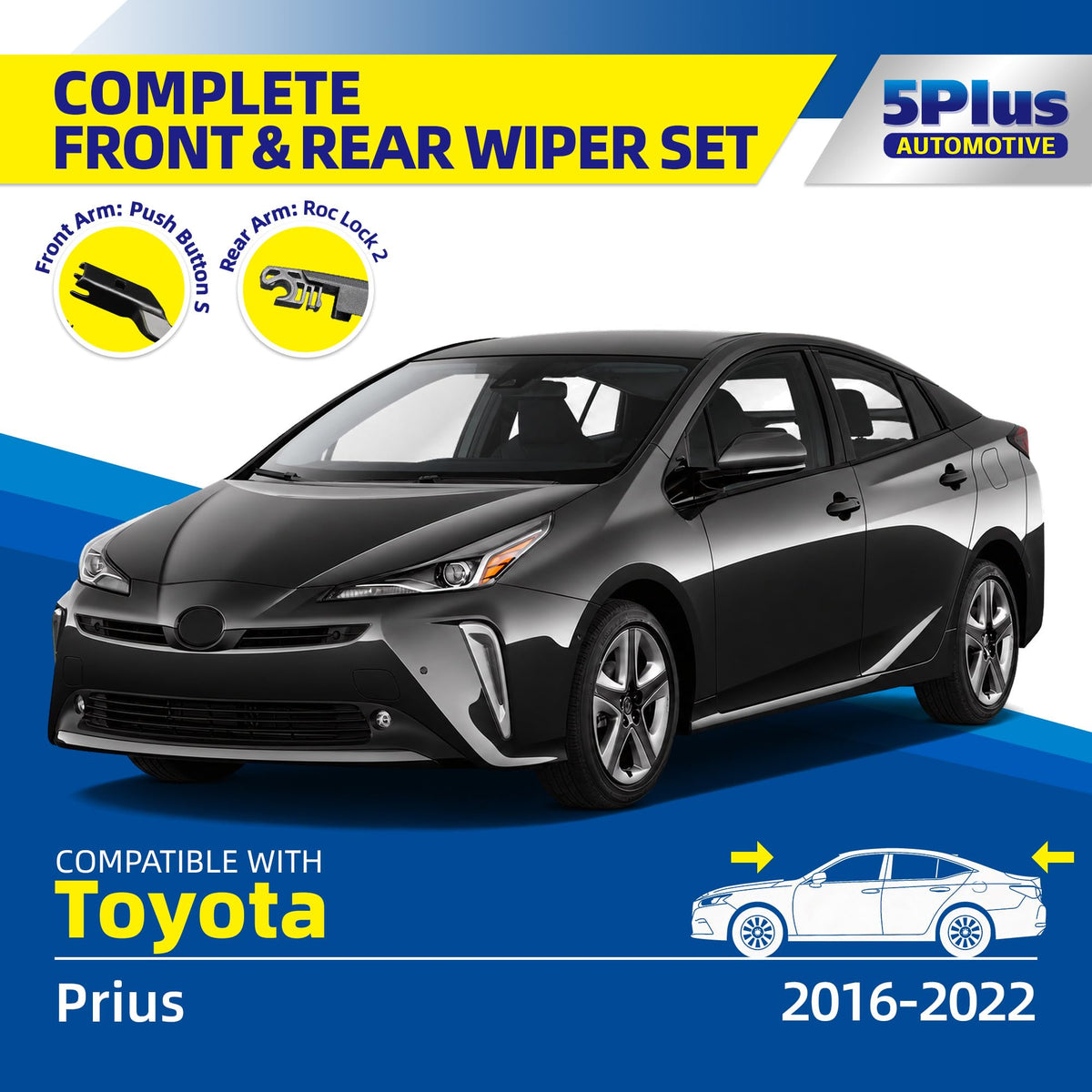5 PLUS Custom-Fit Wipers fits Toyota RAV4 2001-2005 Windshield Wipers