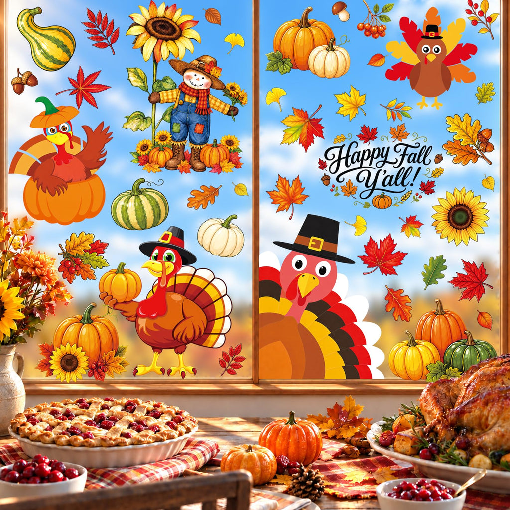 Christmas Window Clings for Glass Windows, Stickers for Window Decorations