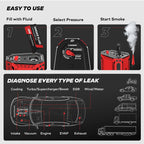 AutoLine Pro HyperSmoke™ Automotive Smoke Machine EVAP Vacuum Leak Tester | Pro Vers. w/Gauge | Adjustable Pressure - OEM Approved Smoke Fluid - Built-in Air Motor - Cone and EVAP Gas Cap Adapter
