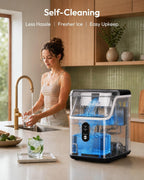 EUHOMY Nugget Ice Maker Countertop, 35lbs/24H, Ready in 7 Mins, Stainless