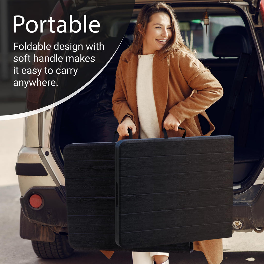 10 PACK of 8 Feet Foldable Table with Built in Handle & Steel Legs | 8 FT Heavy Duty Portable | Perfect for Party, Dining, Wedding, Events, Picnic Indoor, Outdoor, Camping, Temporary - 8 Foot