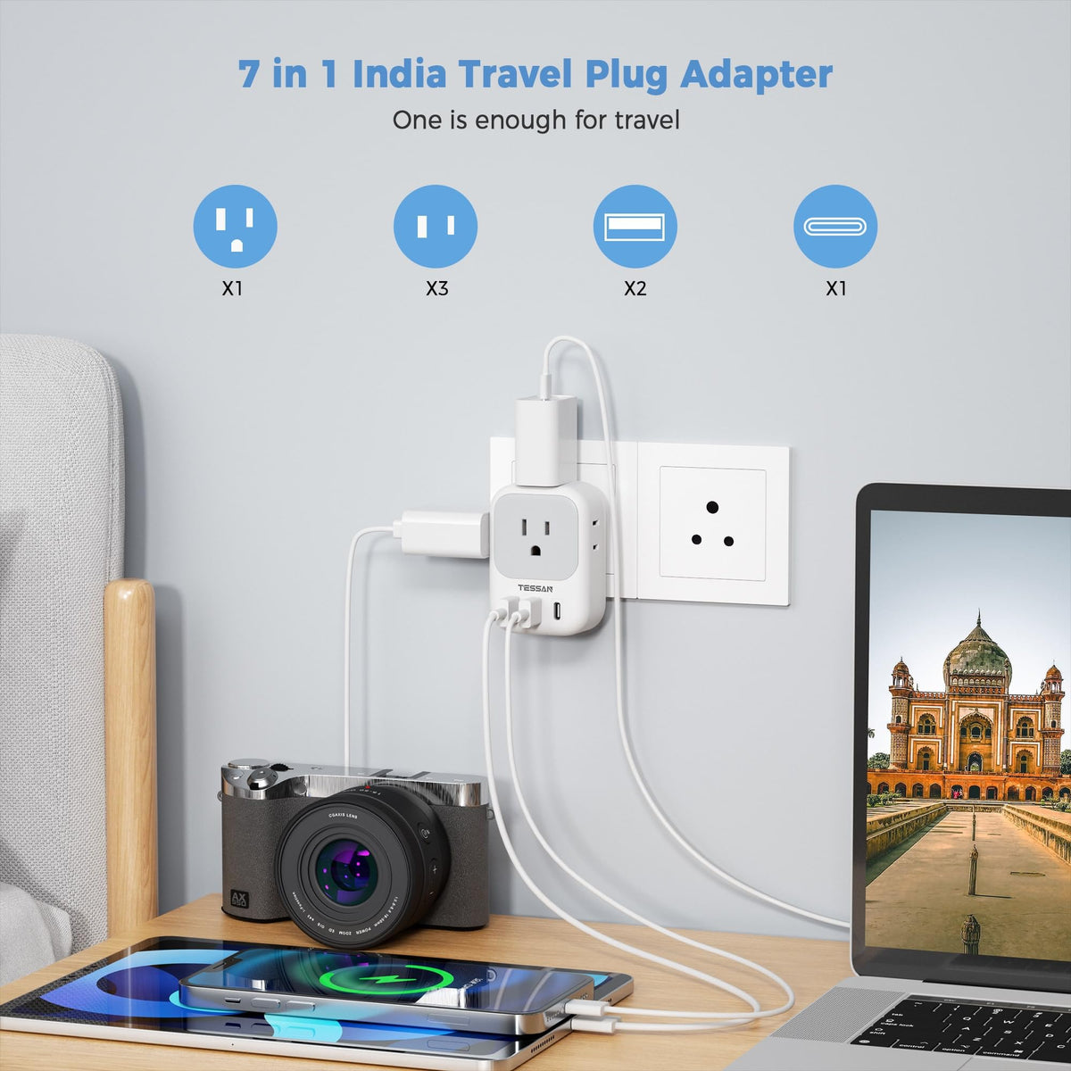 TESSAN European Travel Plug Adapter 2 Pack, Type C Plug