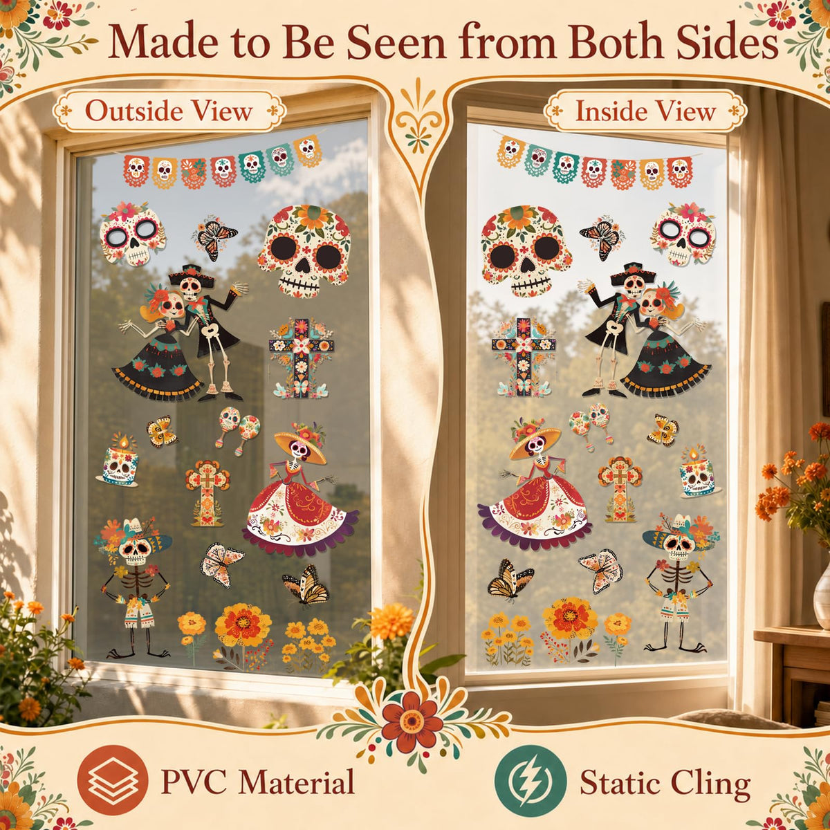 Christmas Window Clings for Glass Windows, Stickers for Window Decorations