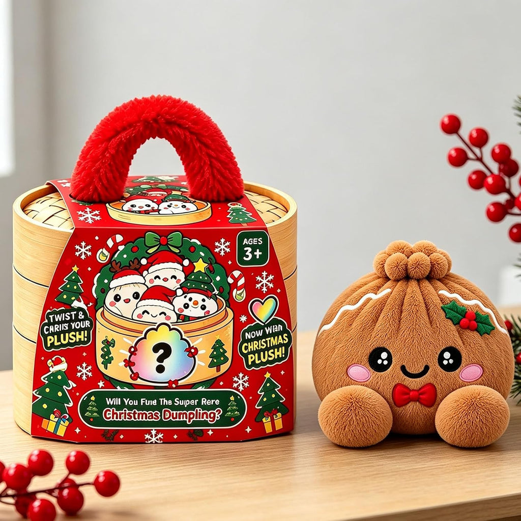 Plush Stuffed Dumpling Squishies, 3.94" Big Rainbow Squishes with Steamer
