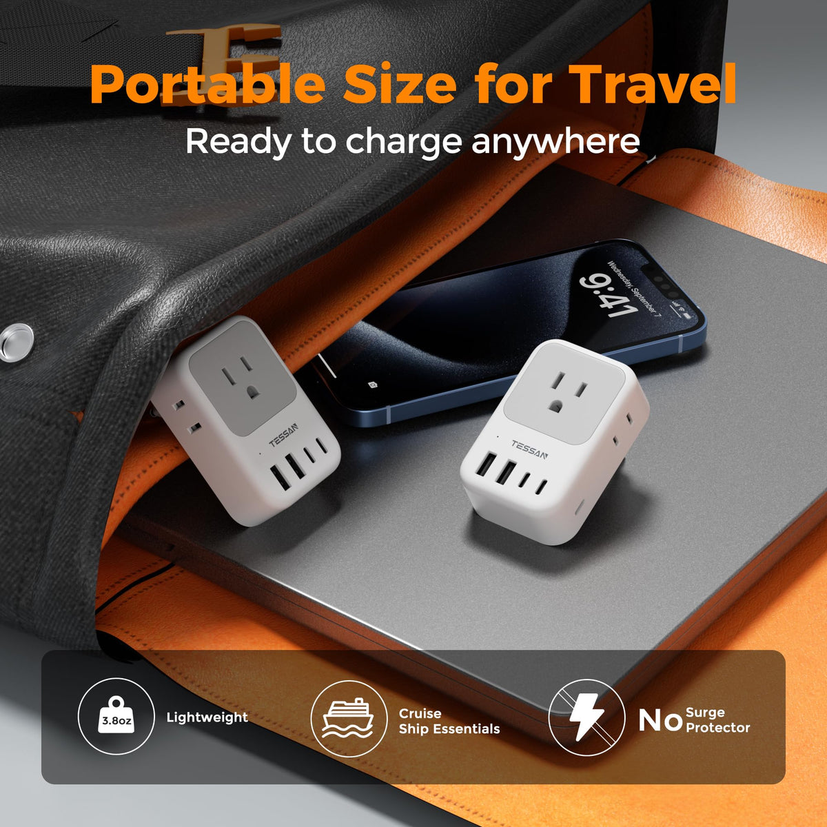 TESSAN European Travel Plug Adapter 2 Pack, Type C Plug