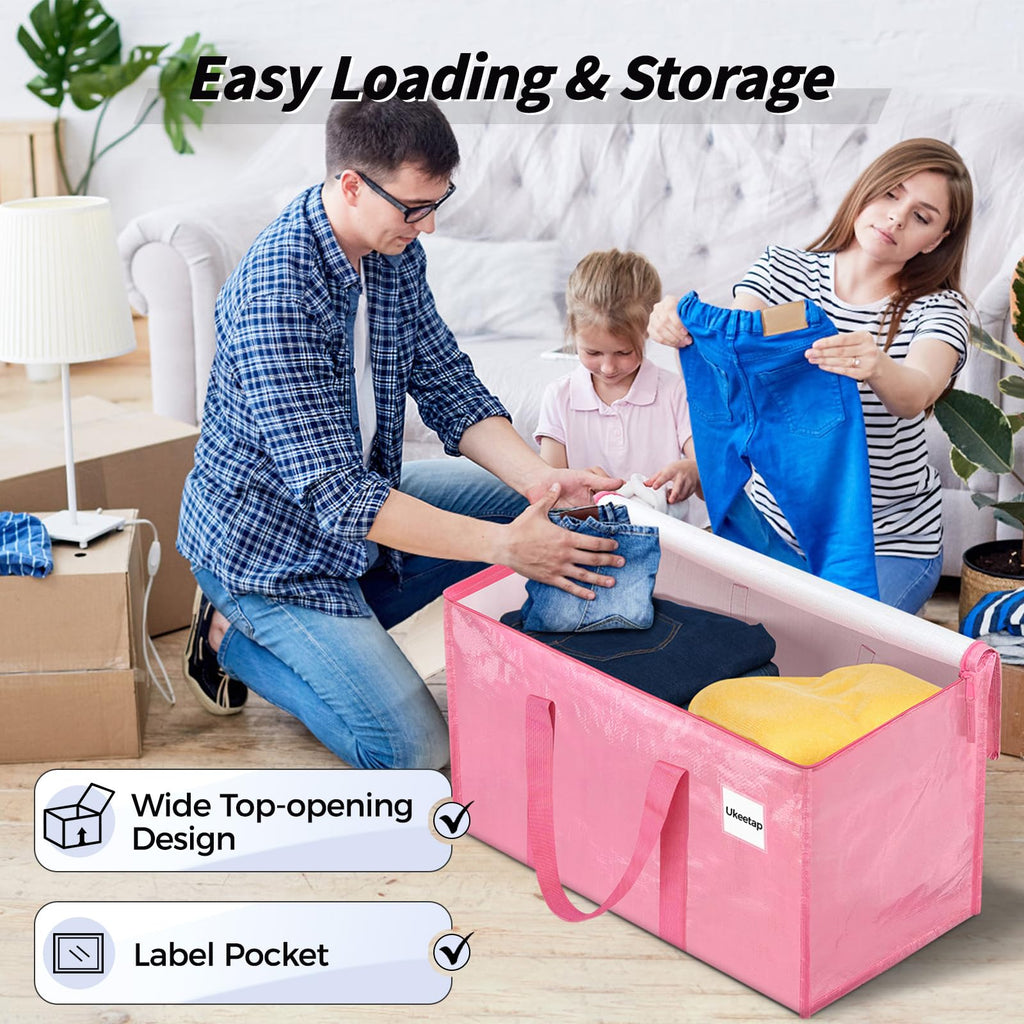 ukeetap 8 Pack Extra Large Clothes Storage Bins with Lids, Clear