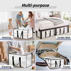 ukeetap 8 Pack Extra Large Clothes Storage Bins with Lids, Clear