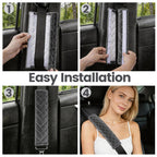 Amooca 2 Pack Seat Belt Covers Soft Shoulder Pad for Cars & Backpack