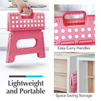 Handy Laundry Folding Step Stool 9 Inch, Pink, Non-Slip Holds 300 lbs