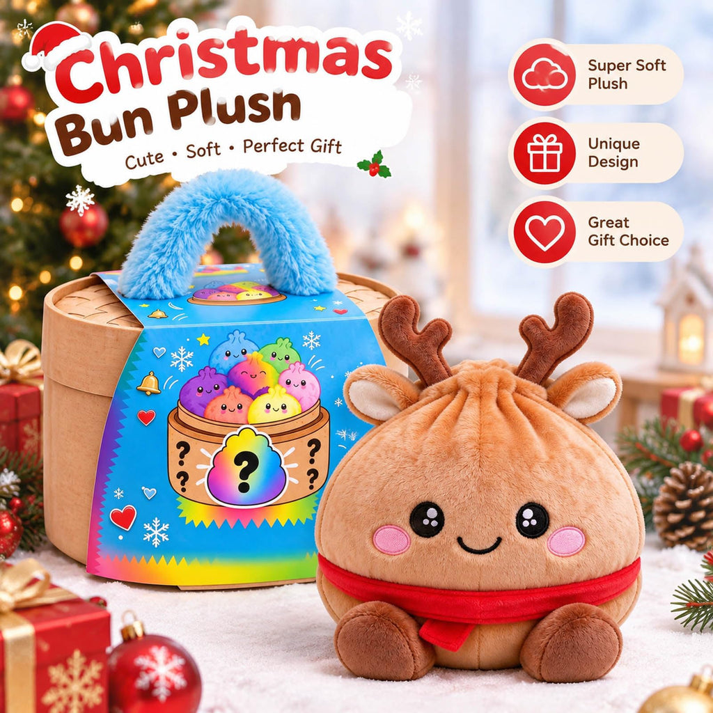 Plush Stuffed Dumpling Squishies, 3.94" Big Rainbow Squishes with Steamer