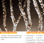 Joomer Solar Fairy Lights, 2-Pack Total 80FT 240LED String Lights, White