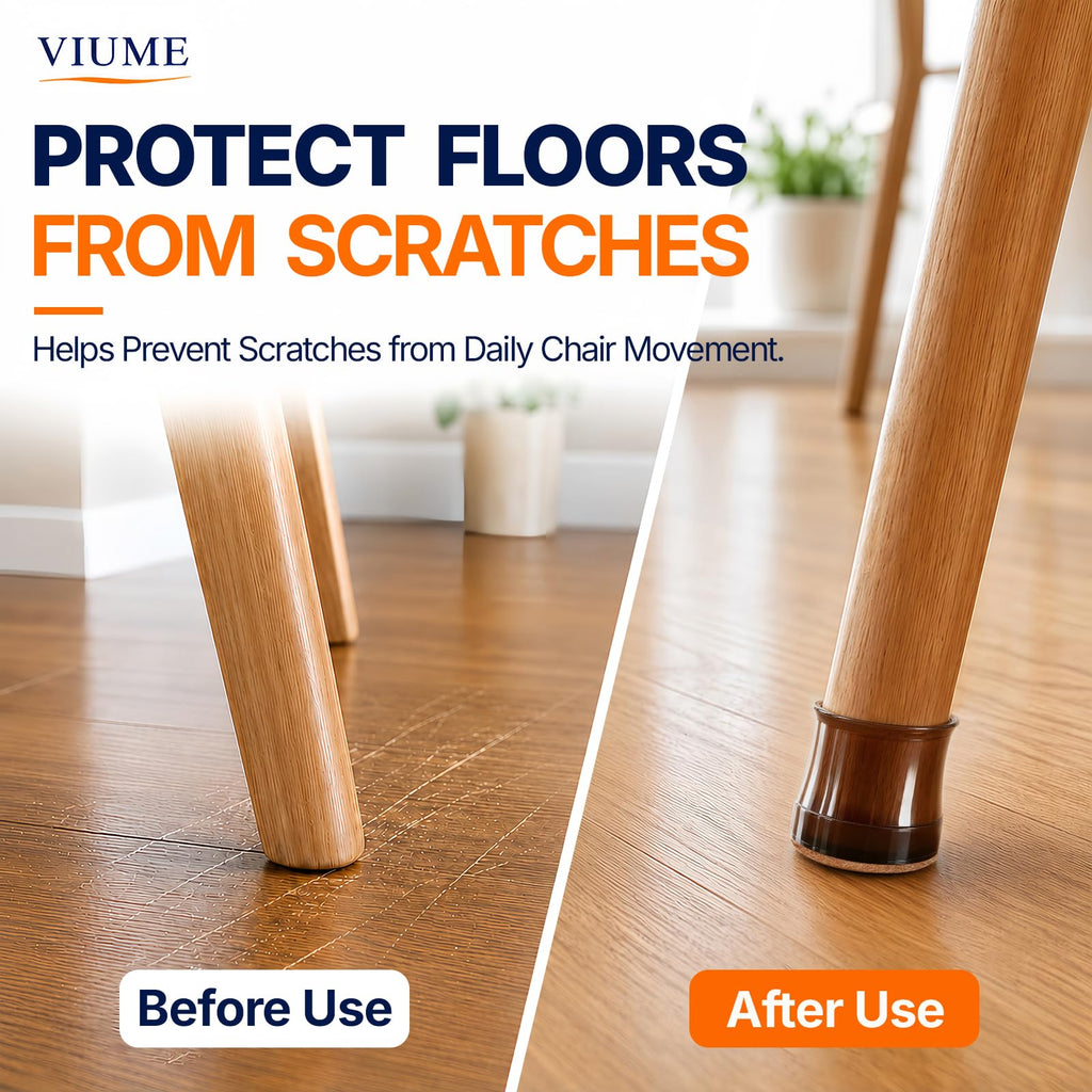 VIUME 24 Pcs Chair Leg Floor Protectors for Hardwood Floors Round
