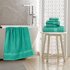 Amazon Basics Fade-Resistant 100% Cotton Bath Towel, 30"x54", Teal Green, 2-Pack