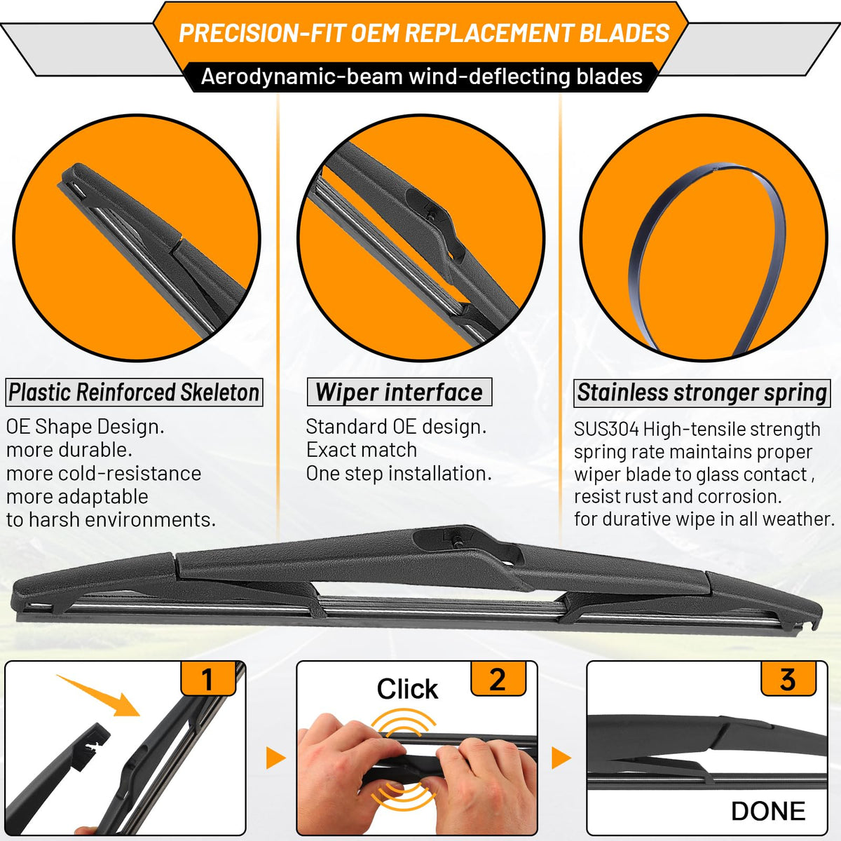 AUTOBOO Windshield Wiper Blade Replacement for Toyota RAV4 Mazda 5