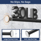 ENJOYBASICS 1" Black Shower Curtain Rod, 30-52" Adjustable, Secure Tension