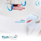 PlushDeluxe Bamboo Waterproof Mattress Protector, King Size, Ultra Soft