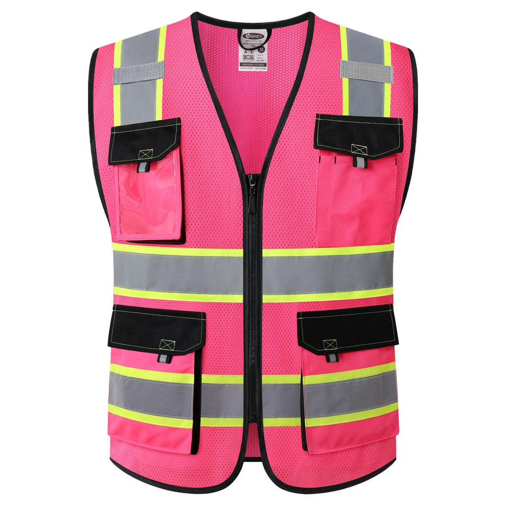 JKSafety Safety Vest for Men Women Hi Vis Reflective Vest JK220 PurpleB S
