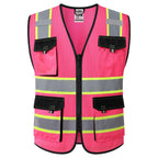 JKSafety Safety Vest for Men Women Hi Vis Reflective Vest JK220 PurpleB S