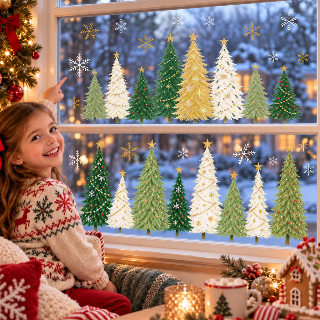 Holiday Window Clings for Home Decorations (Romantic)