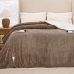 Bedsure Cloud Bubble Grey Heated Blanket Throw, Soft Cozy Electric Blanket