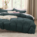 Bedsure Textured Duvet Cover Queen Size - Cotton-Like Polyester Jacquard Duvet Cover Set for All Seasons - 3 Pieces Elevated Textured Dobby Soft Bedding Set, NO Comforter (White, Queen, 90"x 90")