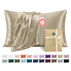 Bedsure Satin Pillowcase Standard Set of 2, Similar to Silk Pillowcase Grey