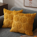 DFXSZ Fall Pillow Covers 18x18 2Pcs Beige Brown Pumpkin Fall Decorations