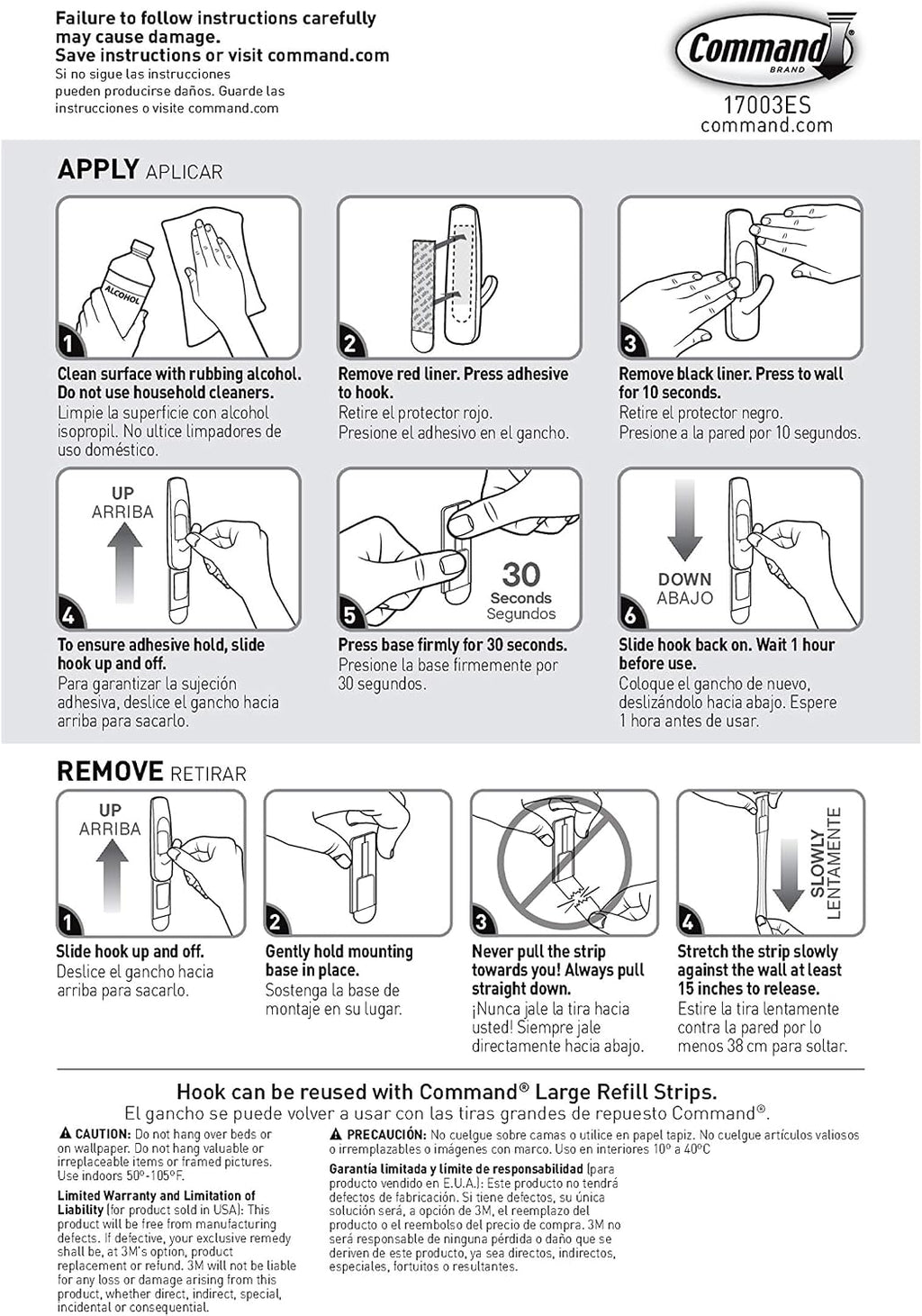 Command Large Utility Hooks, 7-Hooks, 12-Strips, Organize Damage-Free