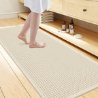 Smiry Waffle Bath Mat 24X16, Extra Soft Absorbent Bathroom Rugs, Black