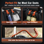 4-Pack Car Headrest Hooks Holds 55lbs Seat Storage Organizer for Bags