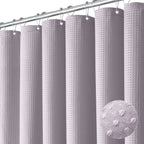 Dynamene Extra Long Waffle Shower Curtain 256 GSM 72"x90" Moonlight Blue