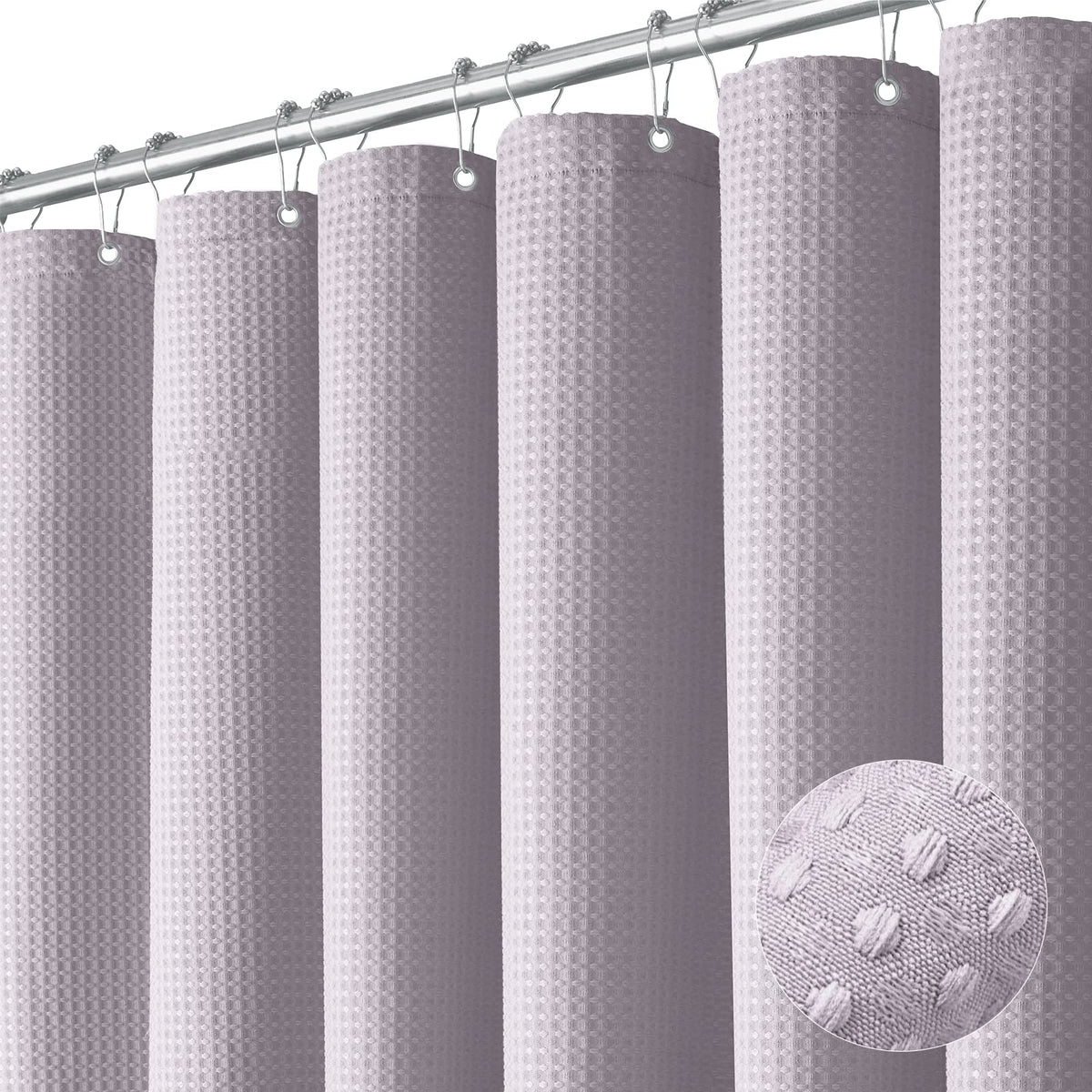 Dynamene Extra Long Waffle Shower Curtain 256 GSM 72"x90" Moonlight Blue