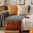 DFXSZ Fall Pillow Covers 18x18 2Pcs Beige Brown Pumpkin Fall Decorations
