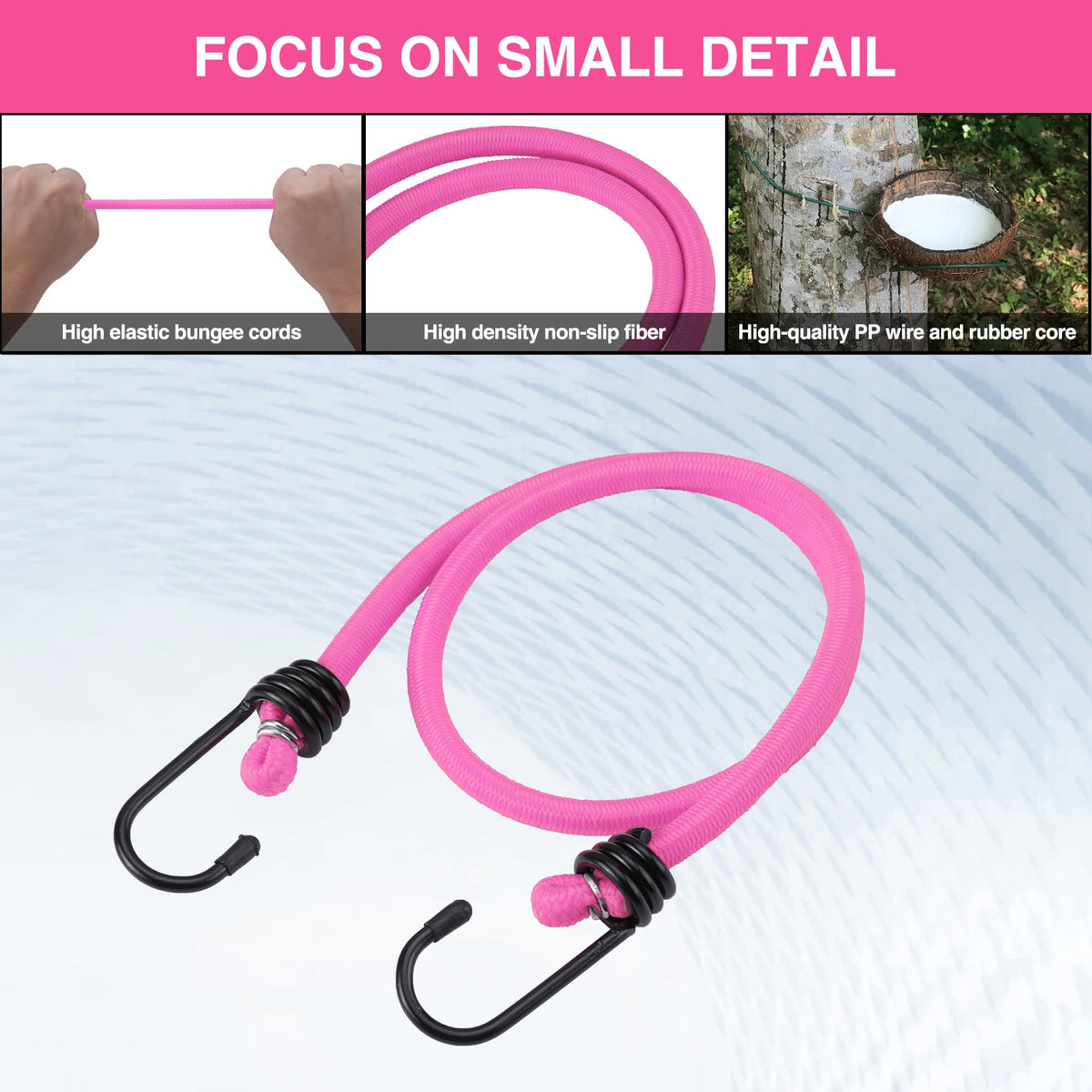 WORKPRO 24" Bungee Cords with Hooks, 4 Pack Heavy Duty Outdoor Bungee Strap