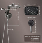 Rain Shower Head with Handheld Showerhead, Chrome 1.8GPM 460311