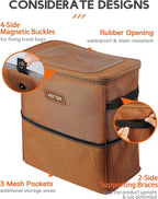 HOTOR Car Trash Can, Leakproof Car Organizer, 2-Gallon, Brown